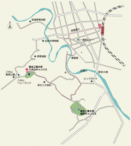 八木山キャンパス アクセスマップ